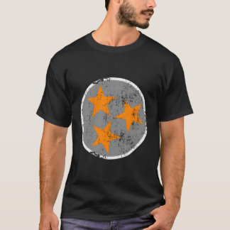 T-shirt Drapeau Tn Distorsion Grey Orange Tennessee State 