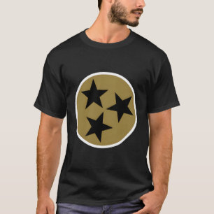 T-shirt Drapeau Tn Noir Or Tennessee
