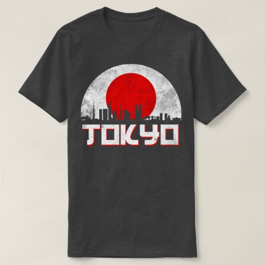T-shirt Drapeau Tokyo Skyline Japon (Design devant)