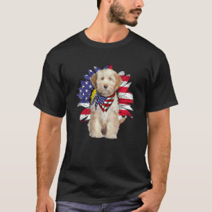 T-shirt Drapeau Tournesol Américain Tibétain Terrier Chien