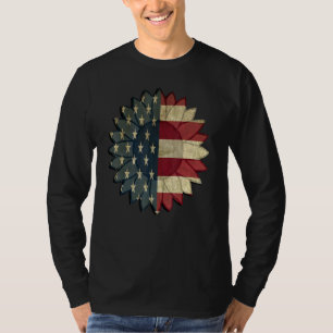 T-shirt Drapeau Tournesol Patriotique Russe Amérique