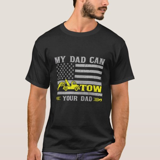 T-shirt Drapeau Tow Papa Américain Pour Opérateur De Camio (Devant)