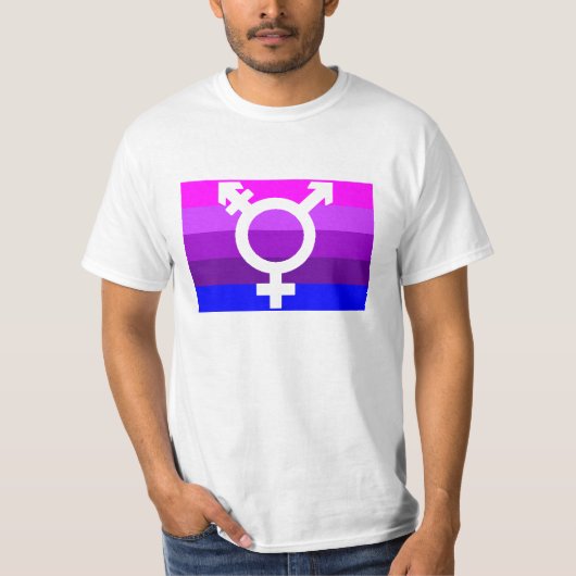 T-shirt Drapeau Trans Découpé 2 (Devant)