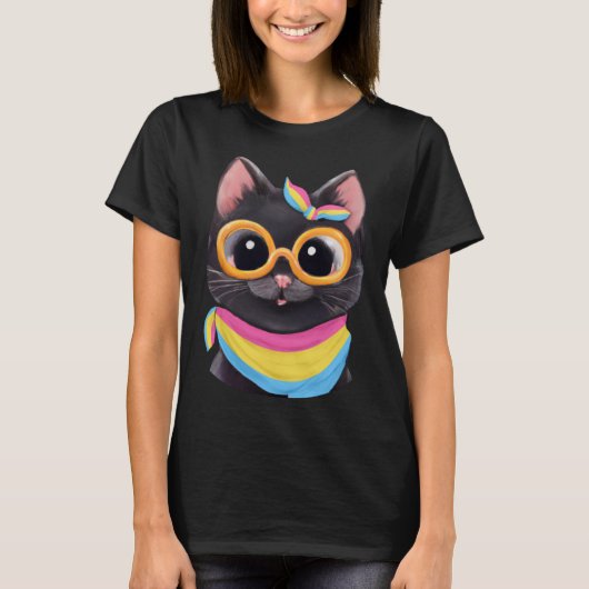 T-shirt Drapeau transexuel couleurs un chat mignon pour la (Devant)