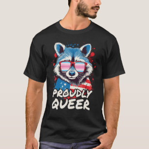 T-shirt Drapeau transféminin joliment Queer Raccoon Sungla