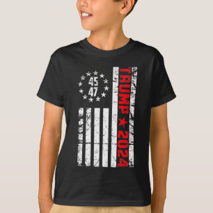 T-shirt Drapeau Trump 2024 - 45 47 Trump Betsy Ross Drapea