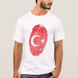 T-shirt Drapeau Turquie Empreinte d'empreintes digitales I