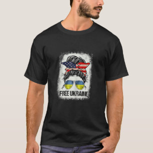 T-shirt Drapeau Ukrainien Américain Libérez l'Ukraine Mess