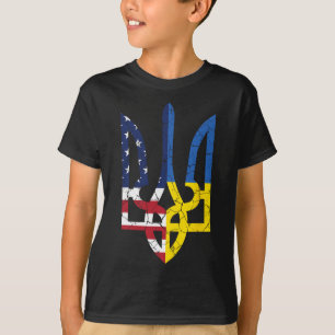 T-shirt Drapeau ukrainien américain symbole d'amour Souten