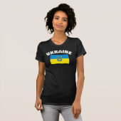 T-shirt Drapeau ukrainien avec Bouclier Tryzub (Devant entier)