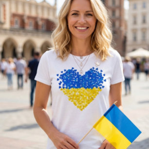 T-shirt Drapeau ukrainien. Envoi d'amour à l'Ukraine. Sout