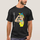 T-shirt Drapeau Ukrainien Fille Incassable Et Chat Ukraine (Devant)