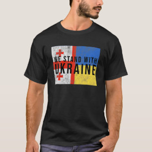 T-shirt Drapeau ukrainien géorgien Pays amis