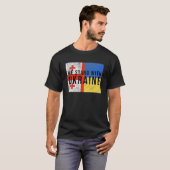 T-shirt Drapeau ukrainien géorgien Pays amis (Devant entier)