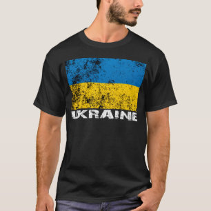 T-shirt drapeau ukrainien grunge