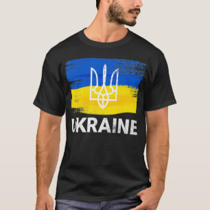 T-shirt Drapeau Ukrainien Symbole J'Ai Face À L'Ukraine