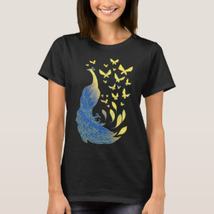 T-shirt Drapeau ukrainien symbole pois oiseau papillons