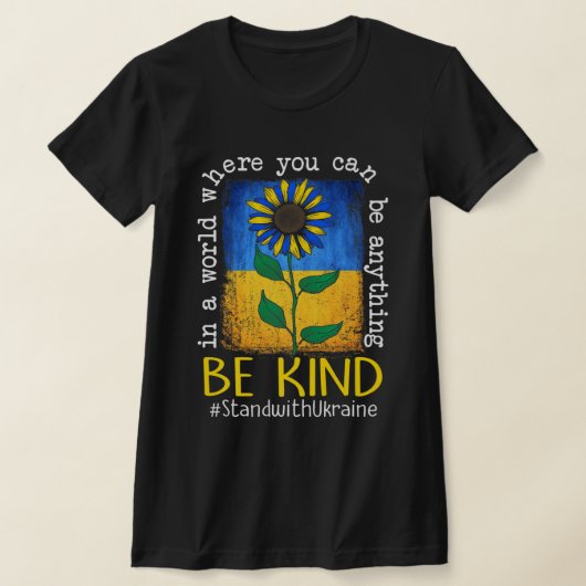 T-shirt Drapeau Ukrainien Tournesol Soyez Stind Avec L'Ukr (Poser)