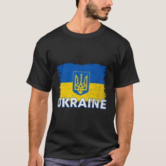 T-shirt Drapeau ukrainien Ukraine (Devant)