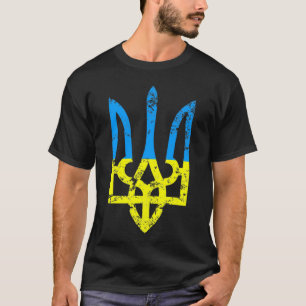 T-shirt Drapeau ukrainien vintage Tryzub Ukraine Cadeau