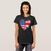 T-shirt Drapeau Union Jack Angleterre et drapeau américain (Devant entier)