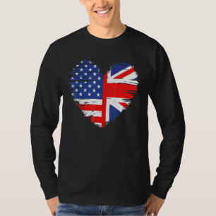 T-shirt Drapeau Union Jack Angleterre Et Drapeau Américain