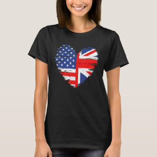 T-shirt Drapeau Union Jack Angleterre et drapeau américain