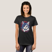 T-shirt Drapeau US 4 juillet Van turc Cat (Devant entier)