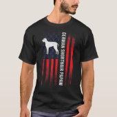 T-shirt Drapeau US Allemand Shorthair Pointer Papaw Pointe (Devant)