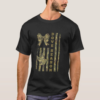 T-shirt Drapeau US Camo Bow Coquette Saison de la colombe