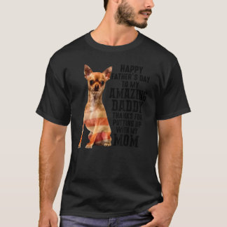 T-shirt Drapeau US Chihuahua Papa Bonne Fête des pères Mon