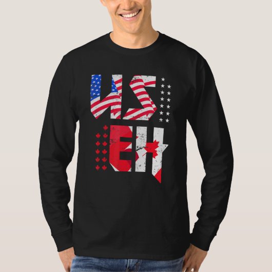 T-shirt Drapeau US Feuille d'Érable Fierté Canadienne Amér (Devant)