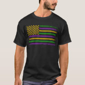 T-shirt Drapeau US Mardi Gras avec Fleur de Lis Patriotiqu (Devant)