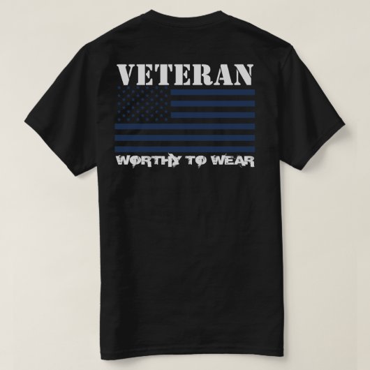 T-shirt Drapeau US MARINE BLUE - Vétéran - À Porter (Design dos)