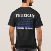 T-shirt Drapeau US MARINE BLUE - Vétéran - À Porter (Dos)