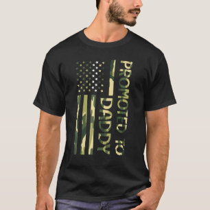 T-shirt Drapeau Us Promu À Papa Joyeux Père Jour Vétérinai