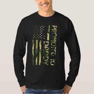 T-shirt Drapeau Us Promu À Papa Joyeux Père Jour Vétérinai