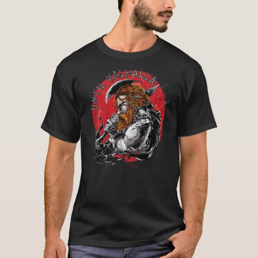 T-shirt Drapeau US 'Til Valhalla Viking Warrior Vikings No (Devant)