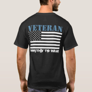 T-shirt Drapeau US - Vétéran DE LA FORCE AÉRIENNE BLEU - À