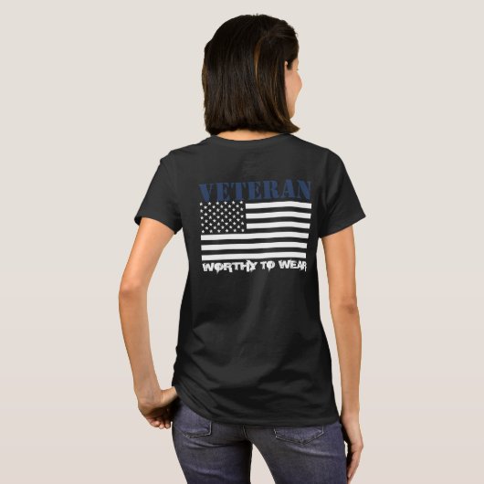 T-shirt Drapeau US - Vétérinaire MARINE BLUE - À Porter (Dos entier)