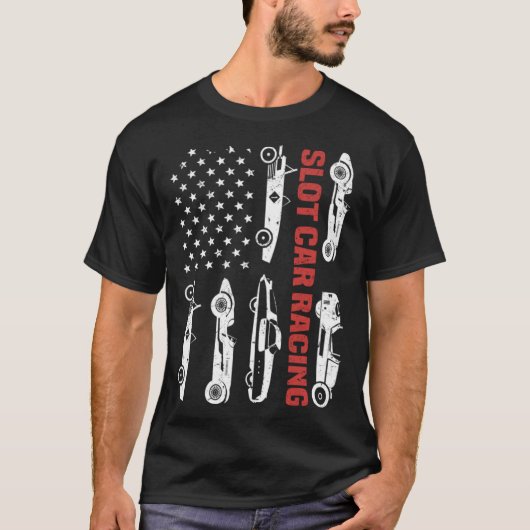 T-shirt Drapeau US Vintage Flot Car Racing (Devant)