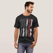 T-shirt Drapeau US Vintage Flot Car Racing (Devant entier)