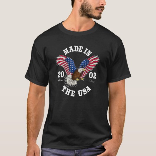T-shirt Drapeau Usa 20 ans Ancien Aigle Patriotique 2002 2 (Devant)