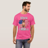 T-shirt Drapeau Usa 4 juillet Fête Des Mères Merica Boxer  (Devant entier)
