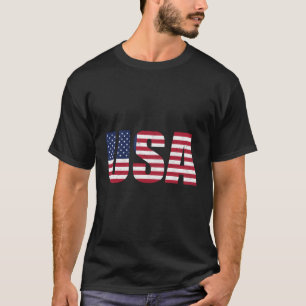 T-shirt Drapeau Usa 4 juillet Rouge Blanc Bleu Américain P