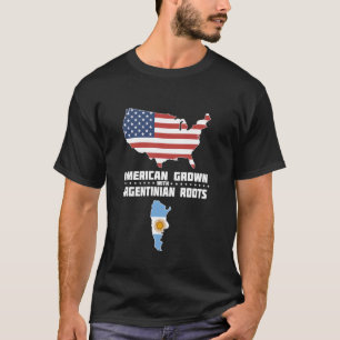T-shirt Drapeau USA Américain cultivé avec des racines arg