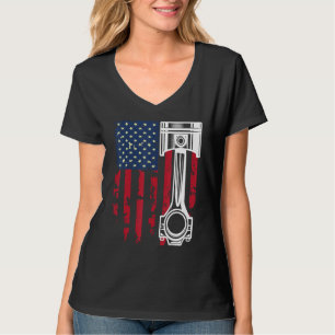 T-shirt Drapeau USA Auto Réparateur Mécanicien Automobile 