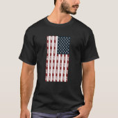 T-shirt Drapeau Usa Avec Crypto À Chaîne De Blocage Numéri (Devant)