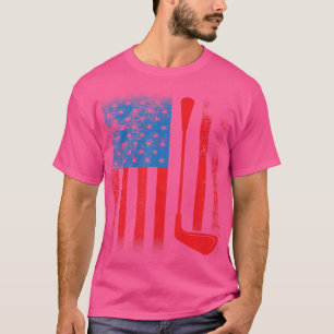 T-shirt Drapeau Usa Avec Golf Club