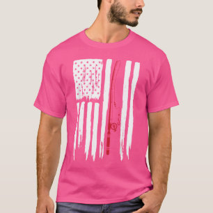 T-shirt Drapeau Usa Baguette de pêche à thème